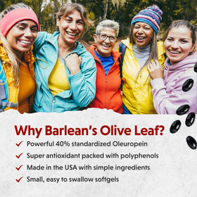 Barlean's Extrait de Feuille d'Olivier capsules sur une table