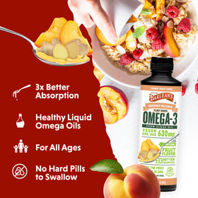 Barlean's Huile d'Algue Végane Omega 3 16 oz dans un bol