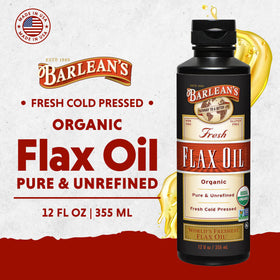 Barlean's Huile de Lin Bio 12oz avec cuillère doseuse
