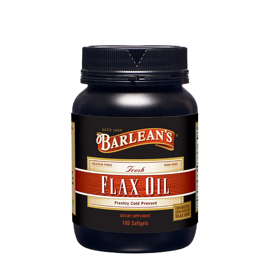 Barlean's Huile de Lin en gélules, gélules dans une main