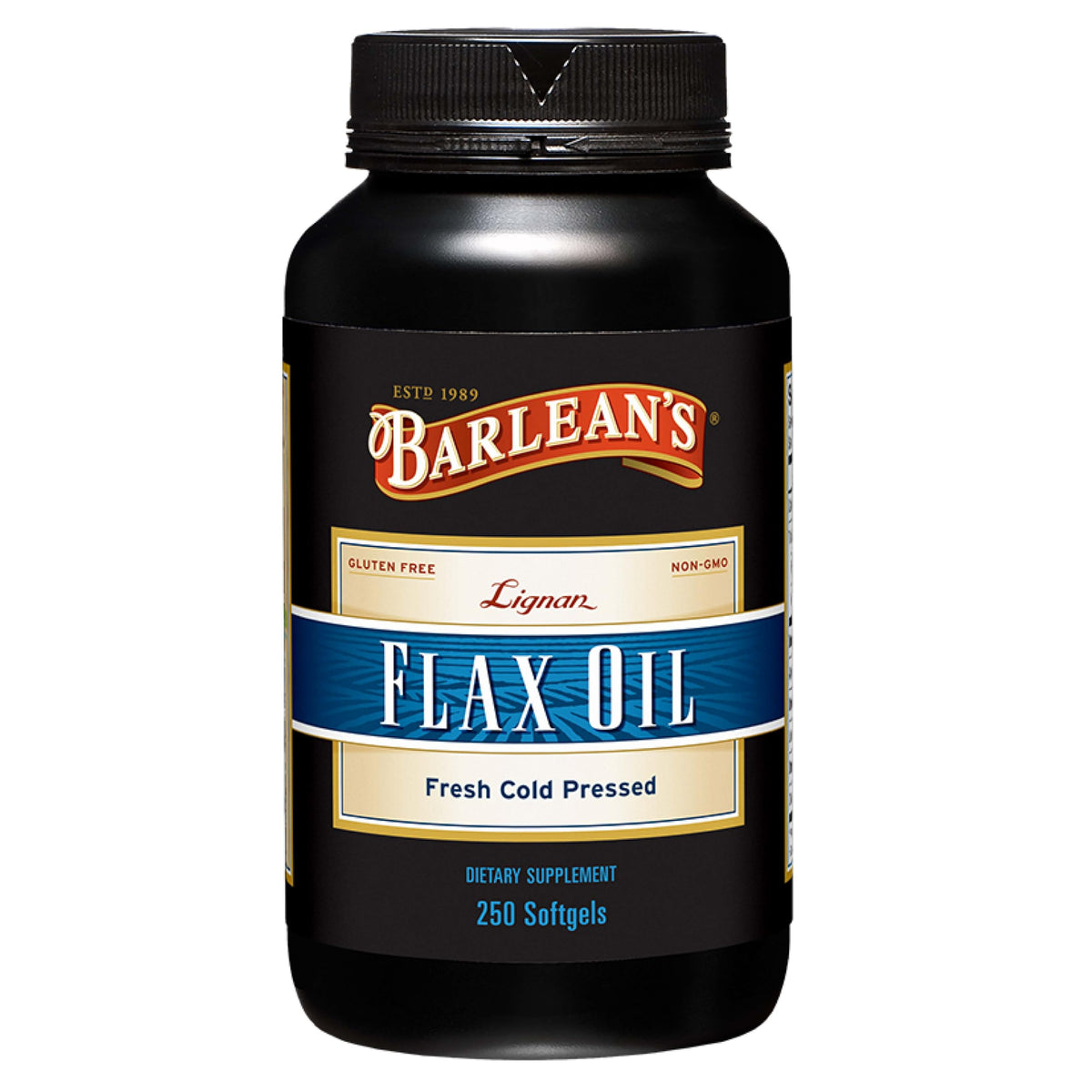 Barlean's Huile de Lin Lignane 1000 mg gélules molles vue de face