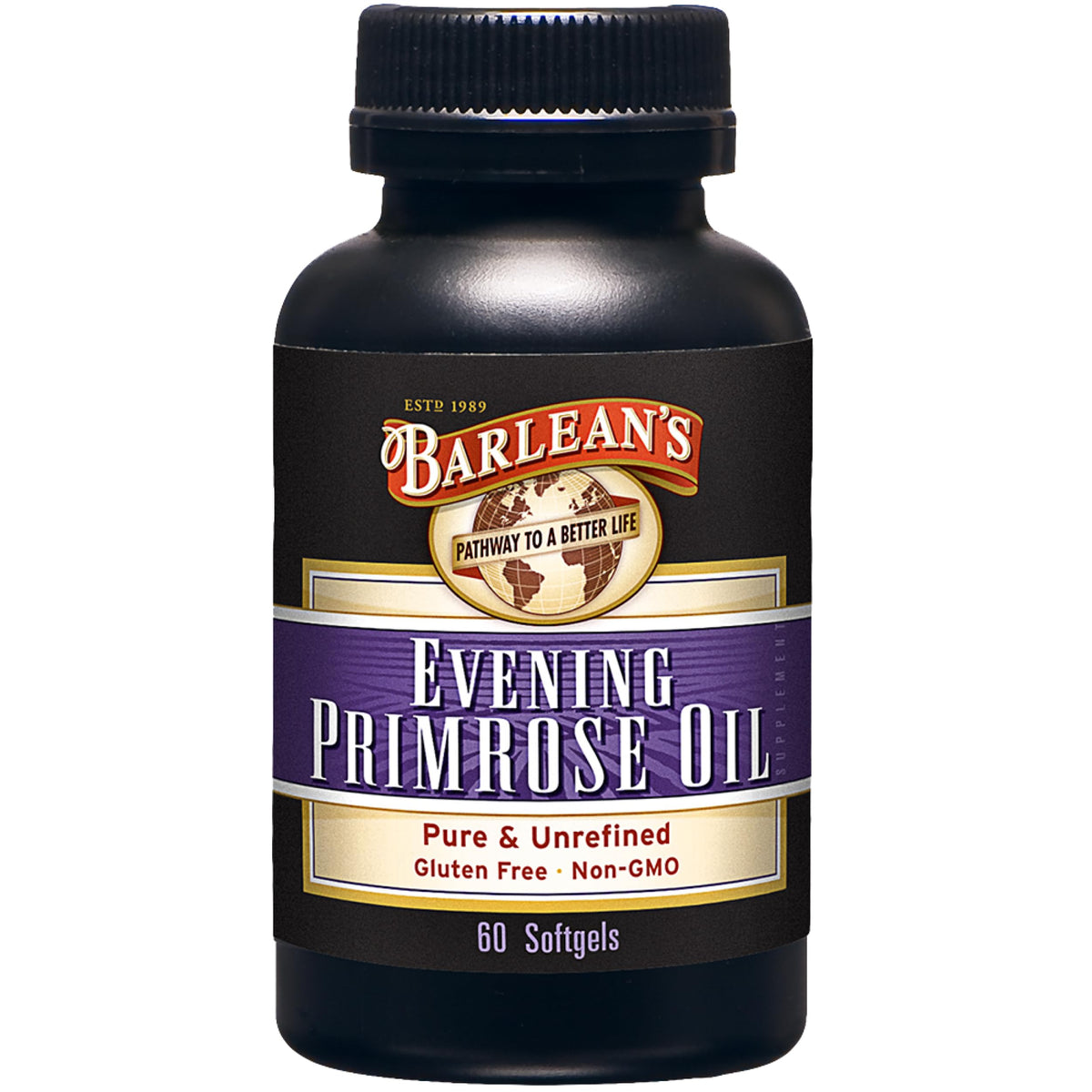 Barlean's Huile de Onagre gélules 60 softgels vue de face