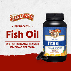 Barlean's Huile de Poisson Omega 3 600mg Gélules Orange arrière