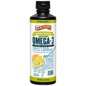 Barlean's Huile de Poisson Omega-3 Citrus Sorbet 16oz vue avant