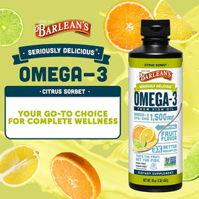Barlean's Huile de Poisson Omega-3 Citrus Sorbet texture crémeuse