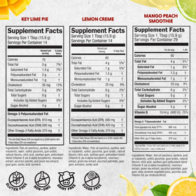 Barlean's Huile de Poisson Omega-3 Liquide 1500mg étiquette et informations