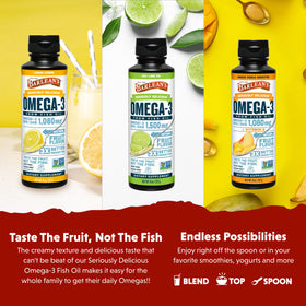 Barlean's Huile de Poisson Omega-3 Liquide 1500mg Mango Peach texture crémeuse