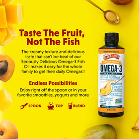 Barlean's Huile de Poisson Omega-3 Mangue Pêche ingrédients