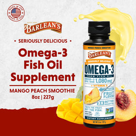 Barlean's Huile de Poisson Omega-3 Mangue Pêche texture crémeuse