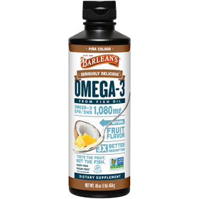 Barlean's huile de poisson Omega-3 Pina Colada 16oz vue avant