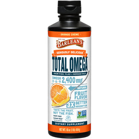 Barlean's Huile de Poisson Orange Crème 2400mg bouteille vue de face