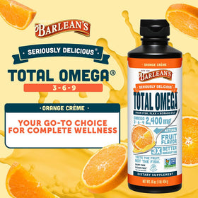 Barlean's Huile de Poisson Orange Crème 2400mg étiquette et dosage