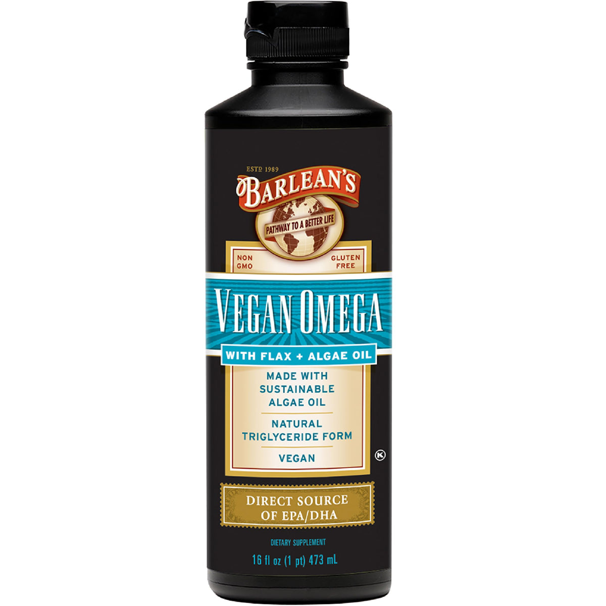 Barlean's Huile Végétale Omega 3 6 9 490g vue de face