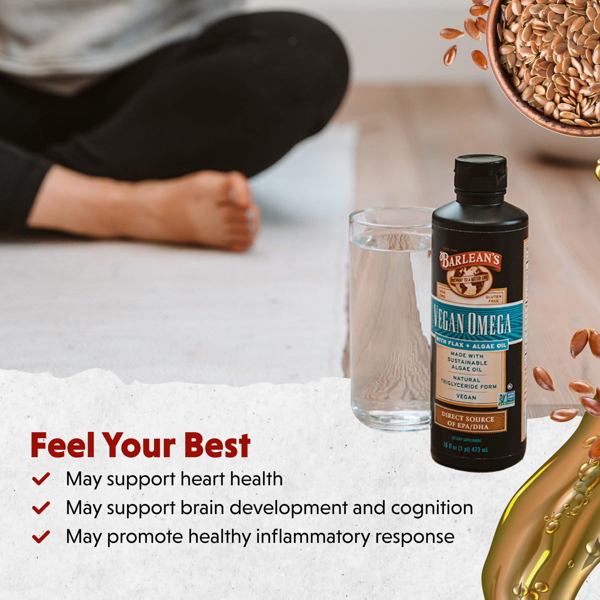 Barlean's Huile Végétale Omega 3 6 9 en cuisine