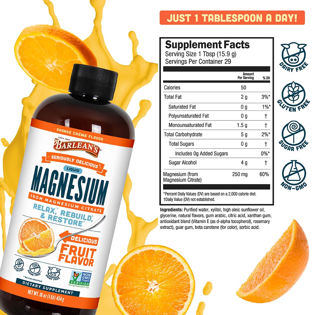 Barlean's Magnesium Citrate avec des ingrédients naturels