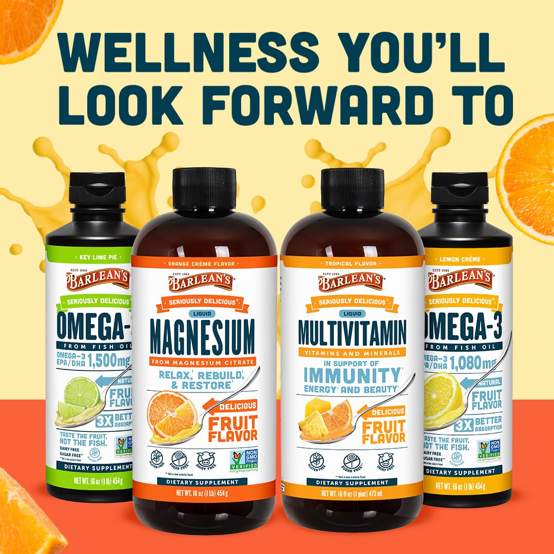 Barlean's Magnesium Citrate Liquide à côté d'un bol de yaourt
