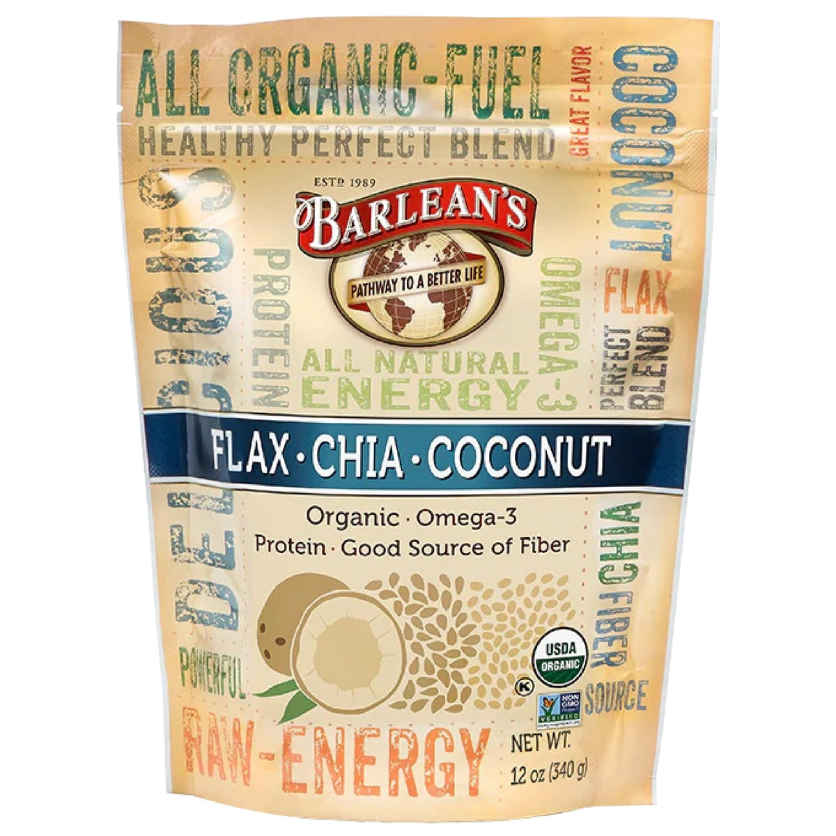 Barlean's Mélange de Graines de Lin, Chia et Coco 372g vue avant