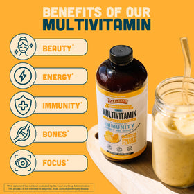 Barlean's Multivitamine Liquide Tropical 480ml en contexte de petit déjeuner
