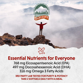 Barlean's Omega-3 capsules with orange slices