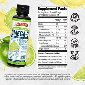 Barlean's Omega-3 Huile de Poisson 1500mg 8oz emballage
