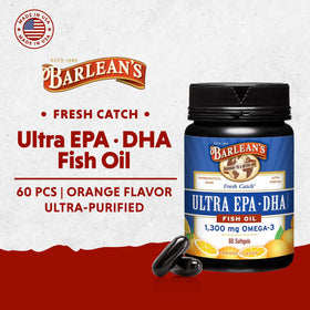 Barlean's Omega-3 Huile de Poisson Orange 1300mg packaging