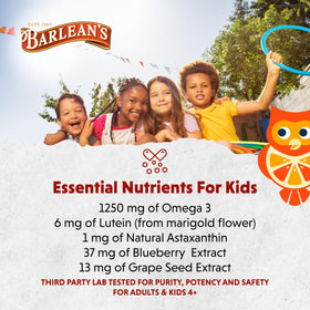 Barlean's Omega Pals Complément Alimentaire affiché avec un yaourt