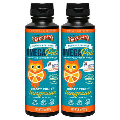 Barlean's Omega Pals Omega-3 Tangerine 8oz front view