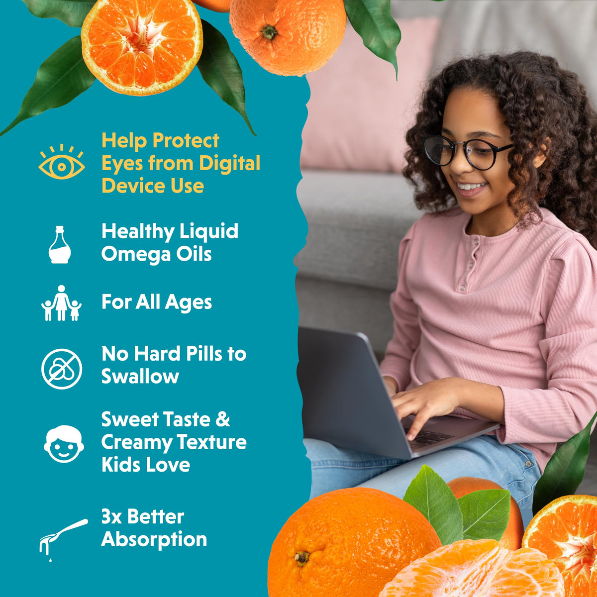 Barlean's Omega Pals Omega-3 Tangerine in yogurt