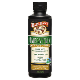 Barlean's Omega Twin Huile de Lin et Huile de Bourrache 12 oz vue avant