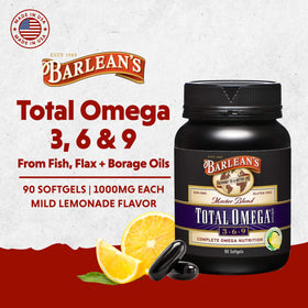 Barlean's Total Omega 3-6-9 capsules vue de face