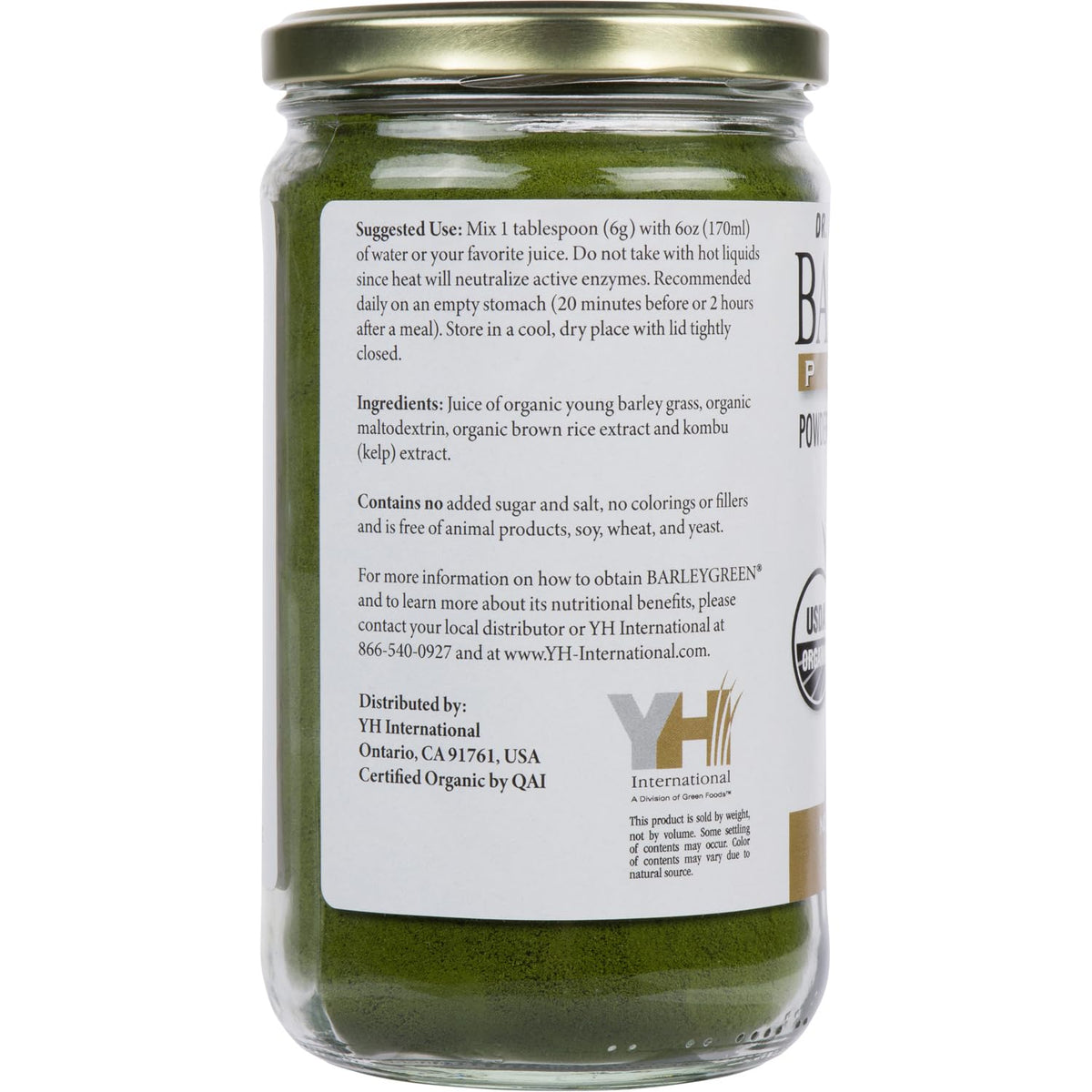 BARLEYGREEN Poudre de Jus de Herbe d'Orge Bio 240g avec cuillère