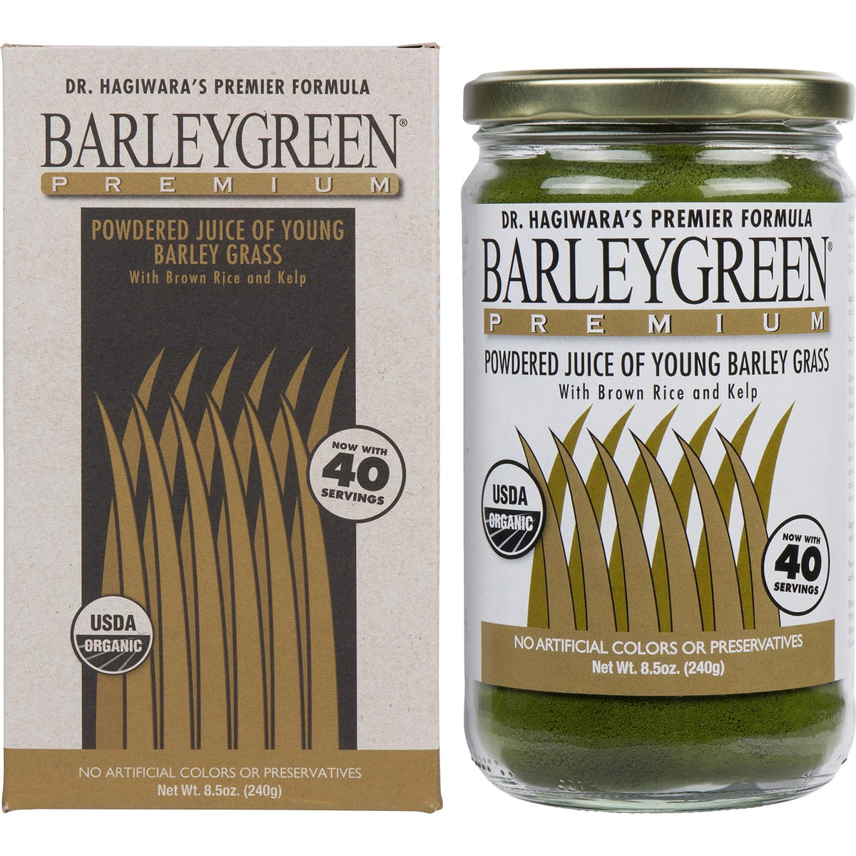 BARLEYGREEN Poudre de Jus de Herbe d'Orge Bio 240g en emballage