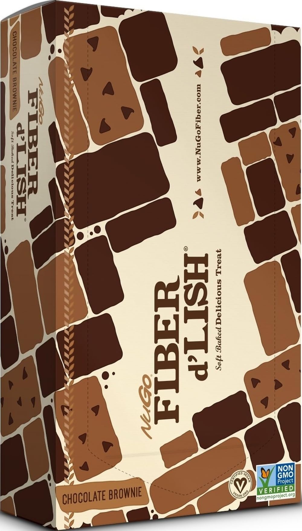 Barre NuGo Fiber d'Lish brownie vue de face