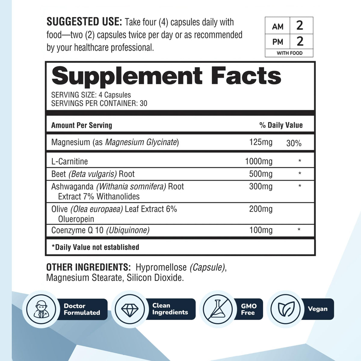 Barton Nutrition HealthyHeart Support+ avec ingrédients sur l'étiquette