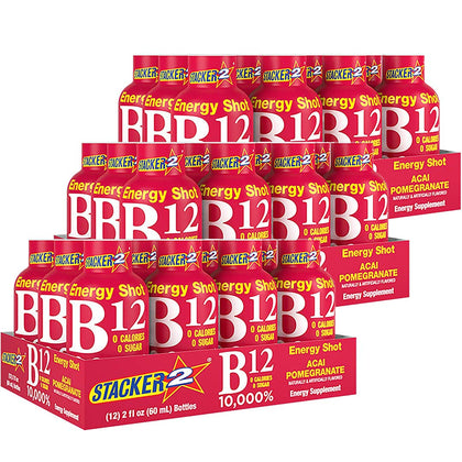 BASED BOX Shots Énergétiques B Complex B12 B6 B3 pack de 36 unités