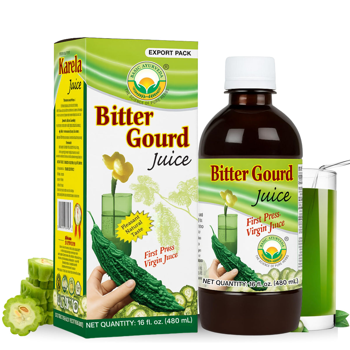 BASIC AYURVEDA Jus de Karela 480ml vue avant