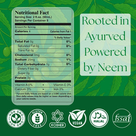 BASIC AYURVEDA Jus de Neem 480ml étiquette et contenu