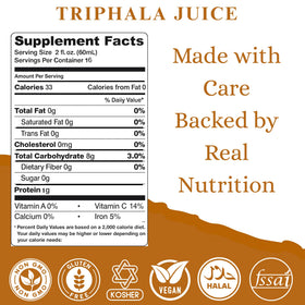 BASIC AYURVEDA Jus de Triphala 480ml étiquette et ingrédients