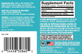 Basic Brands Acide Alpha-Lipoïque 200mg capsules et emballage