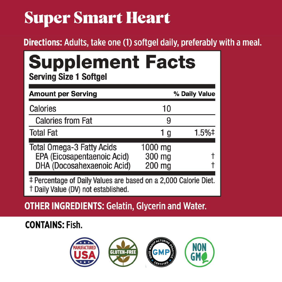 Basic Brands Huile de Poisson Oméga-3 1000 mg étiquette détaillée