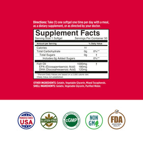 Basic Brands Huile de Poisson Omega-3 1000 mg gélules avec un verre d'eau