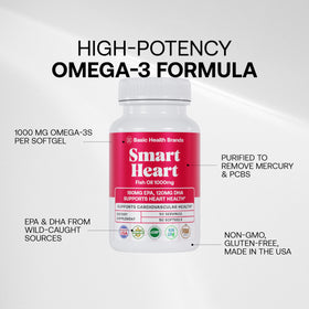 Basic Brands Huile de Poisson Omega-3 1000 mg gélules ouvertes montrant l'intérieur