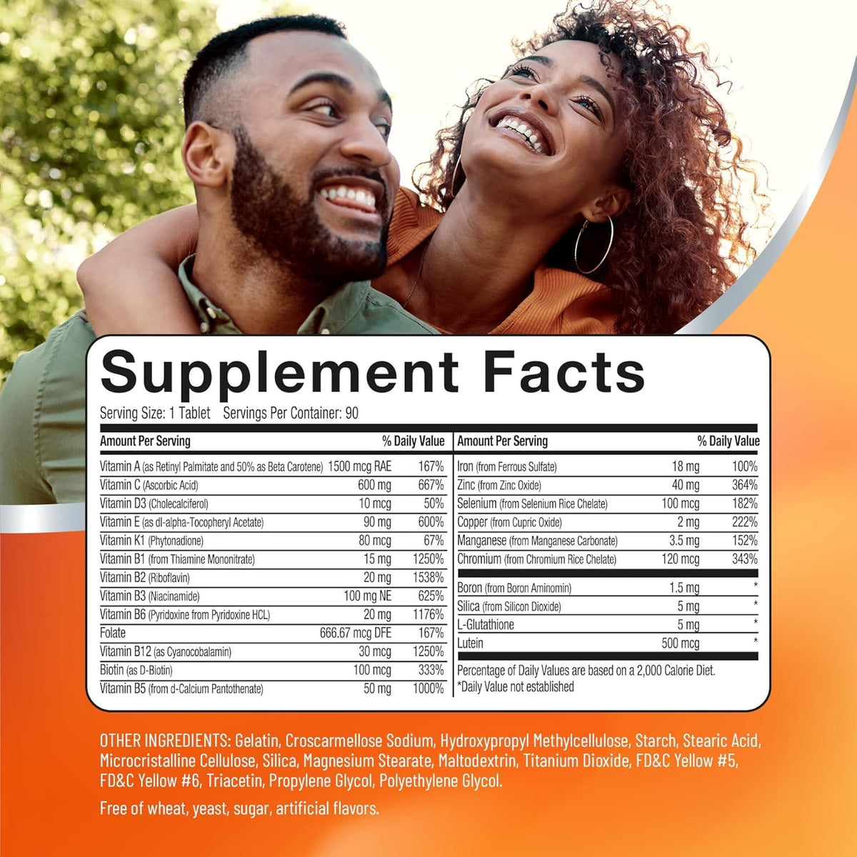 Basic Brands Multivitamin Powerall 90 comprimés, vue de côté