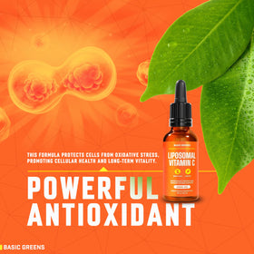 BASIC GREENS Vitamine C Liposomale 6000mg étiquette détaillée