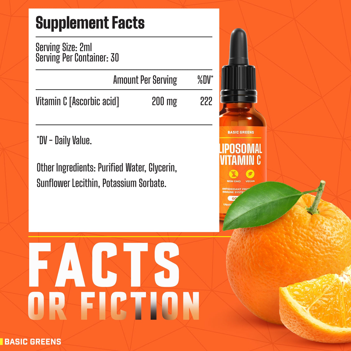 BASIC GREENS Vitamine C Liposomale 6000mg flacon arrière