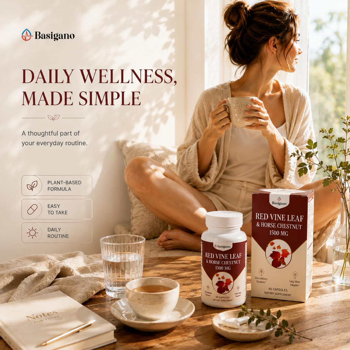 Basigano capsules ouvertes montrant l'intérieur naturel