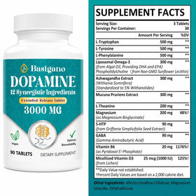 Basigano Complément Alimentaire Dopamine 259g étiquette et ingrédients