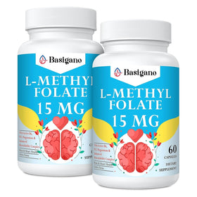 Basigano L-Méthylfolate 15mg flacon de 60 capsules végétariennes