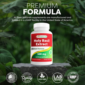 Basilic Sacré Best Naturals vue latérale de la bouteille
