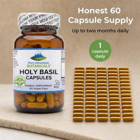 Basilic Sacré Pure Mountain Botanicals sur une table